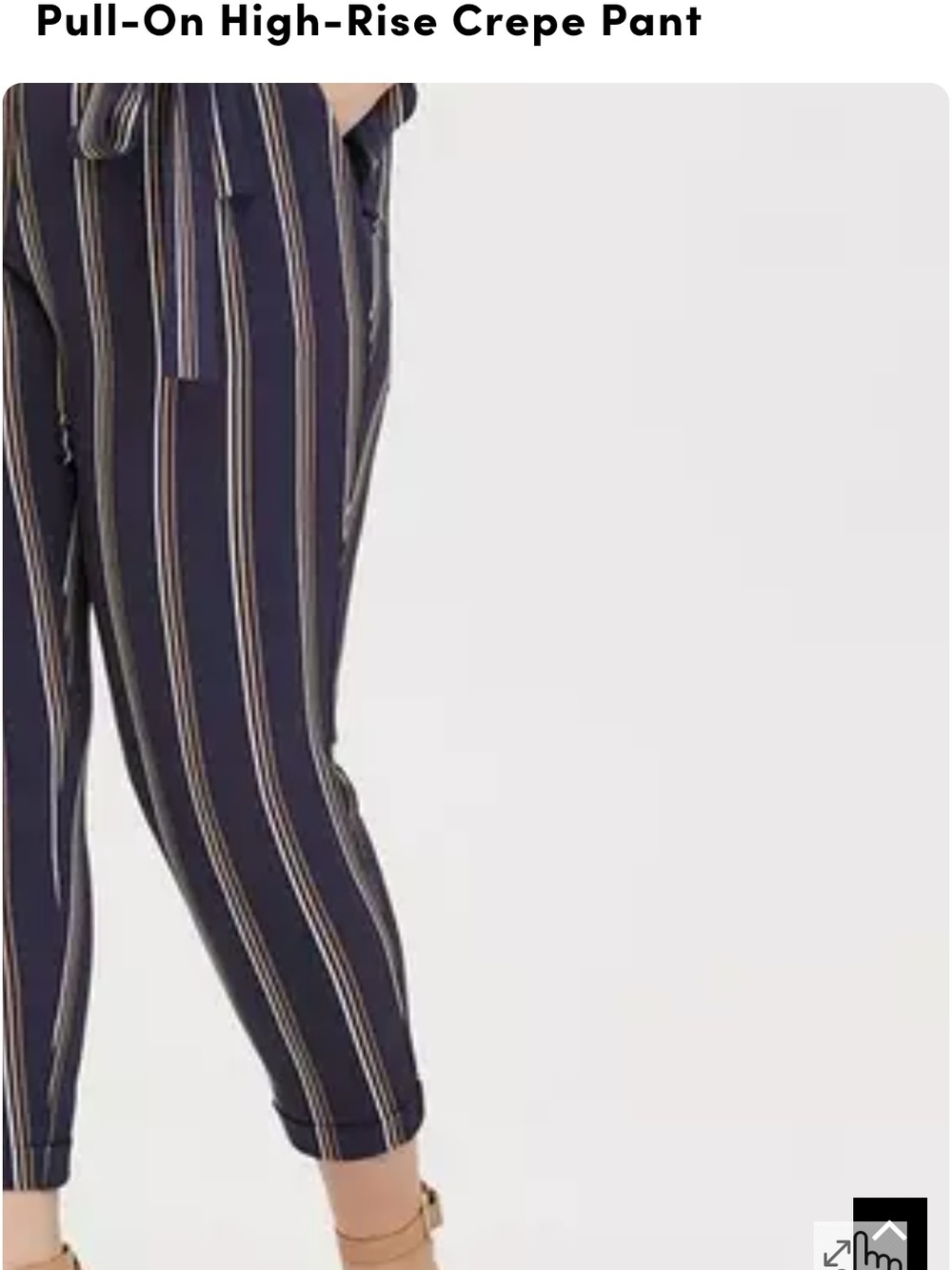 torrid Navy and White Striped Pull-On Ankle Pants - Picture 3 of 6